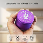 HerbSaver 2.5 Inch Aluminum Spice Grinder – Manual Kitchen Grinder with Sharp Teeth, Magnetic Lid, Matte Finish for Pepper, Salt and Seasonings (Purple)