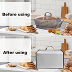 Electric Skillet Cover Electric Frying Pan Cover Heavy Duty Waterproof Heat-Resistant Nylon Covers Case for bella Make Take Oven Grill/for Crux Electric Skillet (Silver)