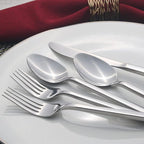 Alata Cube 45-Piece Forged Stainless Steel Flatware Set Cutlery Set,Service for 8,Silver Finish,Dishwasher Safe