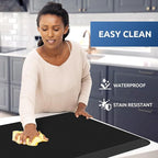 KitchenClouds Kitchen Mat Cushioned Anti Fatigue Rug 22"x36" Water Resistant, Non Slip, Standing and Comfort Desk/Floor Mats for House Sink Office (Black,0.8inch)