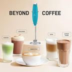 Zulay Double Whisk Milk Frother Handheld Mixer - High Powered Frother For Coffee With Improved Motor - Electric Whisk Drink Mixer For Cappuccino, Frappe, Matcha & More, Twin Whisk - Teal