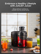 Juicer Machines, Juilist 3" Wide Mouth Juicer Extractor Max Power 800W, for Vegetable and Fruit with 3-Speed Setting, 400W Motor, Easy to Clean, Bright Red