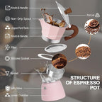 Aluminum 12 Cup 600ml Moka Pot Express Coffee Maker Stovetop Espresso Colorful Coffeemaker Italian Classic Style Brewing Greca Cafe Mocha Machine for Cafeteras Lover Camping Travel and Home Use 20oz
