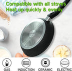9.5“ Nonstick Frying Pan, Nonstick Fry Pan Griddle Pan, Dishwasher and Oven Safe, PFOA-Free, Stovetop Grill Pan Works with Gas, Electric Stove, Induction Cooktops
