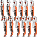 12 Pieces wine key wine opener Professional Waiter Corkscrews Stainless bottle opener Fold Serrated Foil Cutter Key for Family, Company Party,Bars,Restaurants(orange)