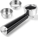 51mm Portafilter Set for CASABREWS CM5418, 5418 PRO, 3700 Essential/3700Pro and Gevi Espresso Machines, 3 Ears Portafilter with 2 Stainless Steel Filter Baskets (1-Cup Filter and 2-Cups Filter)