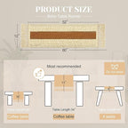 FEXIA Boho Table Runner for Home Decor with Tassels 60 Inches Long,Caramel Farmhouse Rustic Table Runner Macrame Burlap Table Decoration for Living Room Bridal Shower(12x60 Inches)