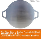 Pizza Steel for Oven & Grill – Heavy Duty Baking Steel Pizza Stone, Round Baking Steels with Dual Handles，Carbon Pizza Pan for Crispy Crust, Bread, Cooking & BBQ