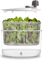 BINO | Salad Spinner - 2.75 Qt | Small Manual Lettuce Spinner | Salad Spinner with Salad Bowl for Serving | Fruit & Vegetable Basket & Spinner | Pasta and Herbs Spinner with Colander | Kitchen Gadgets