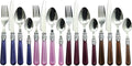 The Original Brink House Gala Mix & Match Stainless Steel Cutlery Set with High-Sheen Baroque Handles / 16 pieces with Metal Stand, Lifestyle utensils set for home, first apartment, dorm, dinner party