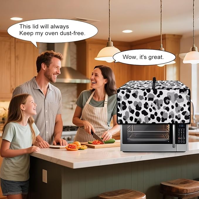 Leopard Print Toaster Oven Dust Cover, Heat-Resistant Case for Toaster Oven, Heavy Duty Washable Dust Cover Fit Most Small Appliance, (Large-18.5*22.5*12.99 inches)