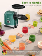 Vegetable Juicer for Celery Wheatgrass Spinach Ginger, Fruit Juicer Machines Slow Masticating Cold Press Juice Extractor Pulp Separated, Quiet Motor, Easy To Clean, BPA Free, Dishwasher Safe