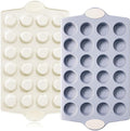 BRONYPRO Ceramic Mini Muffin Pan, 24-Cup Nonstick Aluminized Steel Mini Cupcake Pans, Healthy Non-Toxic Ceramic Coating Muffin Tin, 2 Pack Cup Cake Pans for Baking Cream