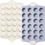 BRONYPRO Ceramic Mini Muffin Pan, 24-Cup Nonstick Aluminized Steel Mini Cupcake Pans, Healthy Non-Toxic Ceramic Coating Muffin Tin, 2 Pack Cup Cake Pans for Baking Cream