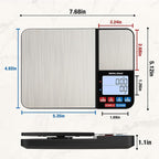 22lb Dual Platform Digital Kitchen Scale, Diyife® Stainless Steel Food Scale with 22lb and 17.6oz Precision Capacity (0.01oz/0.001oz), 7 Units, Tare, Multifunctional for Baking Cooking Food Weighing