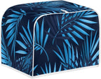 JEOCODY Toaster Oven Covers - Large 2 Slice Blue Dust-proof Quilted Bread Maker Cover with Fingerprint Protection