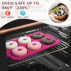 Nonstick Silicone Donut Pan: 3.5 Inch Doughnut Pans with Metal Frame - Silicone Donut Molds for Baking Gluten Free Glazed Vegan Protein Donuts Bagel - for Oven Kitchen - Home Bakers Housewife