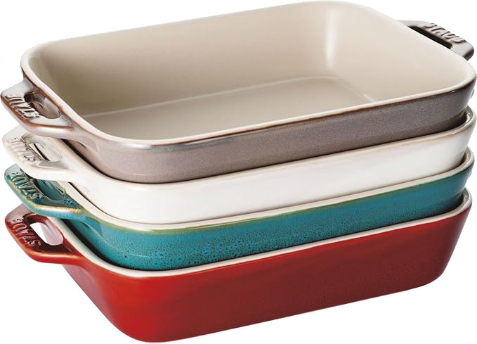 Staub 40511-866 Rectangular Dish, Antique Gray, 7.9 x 6.3 inches (20 x 16 cm), Ceramic Gratin Dish, Quiche, Heat Resistant, Oven, Microwave Safe, Vintage Color Dish