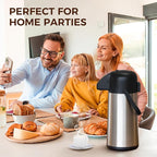 Coffee Carafe for Keeping Hot - Gezoss 85OZ / 2.5L Airpot Coffee Dispenser with Pump - Large Coffee Carafe for Hot Drinks Tea Liquid - Insulated Stainless Steel Hot Water Beverage Urn for Parties