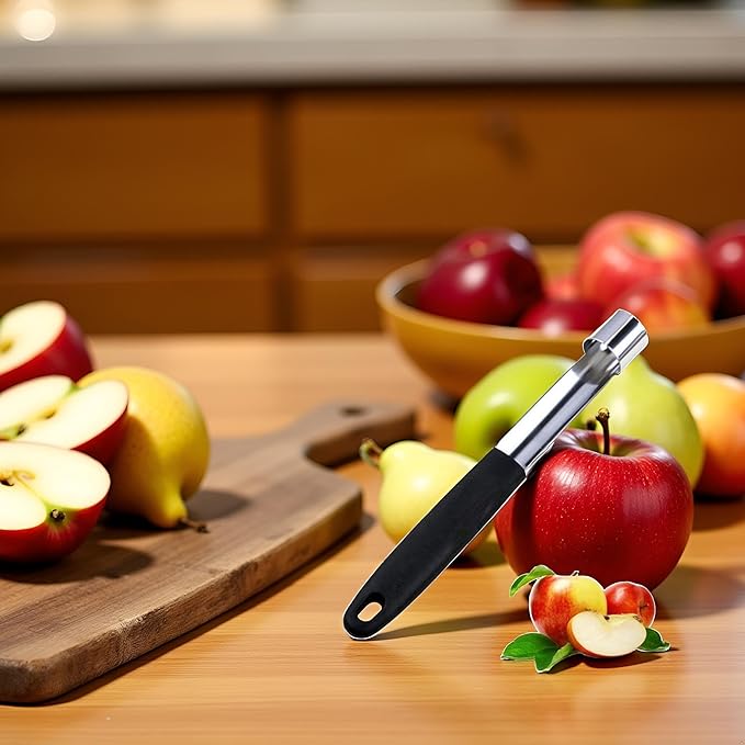 1Pc Black Stainless Steel Core Seed Remover Fruit Apple Pear Corer Easy Twist Kitchen Tool Fruit and Vegetable Corers