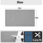 Ecotrim - Dish Drying Mat for Kitchen Counter | Coffee Bar Mat for Countertops | Heat Resistant Drainer Mat with Non-slip Rubber Backed | Hide Stain Kitchen Absorbent Draining Mat | Grey 18"x32"