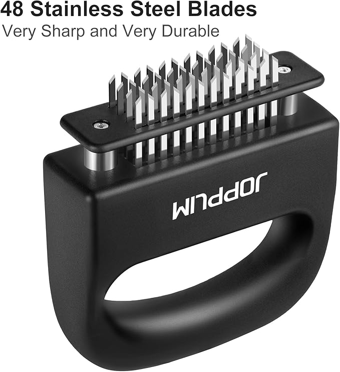 Meat Tenderizer, With 48 Stainless Steel Ultra Sharp Needle Blades, Meat Poultry Tenderizer, for Tenderizing Beef, Pork, Turkey, Fish, Cooking Tool Best for Tenderizing, Marinade, BBQ