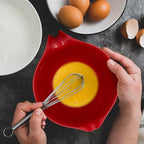 Glad Mixing Bowl with Handle – 3 Quart | Heavy Duty Plastic with Pour Spout and Non-Slip Base | Dishwasher Safe Kitchen Supplies for Cooking and Baking, Red