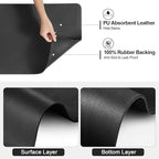 Ecotrim - Dish Drying Mat for Kitchen Counter | Coffee Bar Mat for Countertops | Heat Resistant Drainer Mat with Non-slip Rubber Backed | Hide Stain Kitchen Absorbent Draining Mat | Black 16"x18"