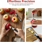 2 Pack Apple Corer Tool, Stainless Steel Apple Core Remover with Serrated Coring Head, Easy Push Core Release, Comfort Non-Slip Handle for Apples, Pears, Bell Peppers