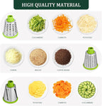 HANSGO Rotary Cheese Grater, 3 Stainless Steel Blades, Labor-Saving Handle, Strong Suction Base, for Cheese, Vegetables, Nuts, Chocolate & Fruits, Ideal for Family Meals, Salads, Pasta & Easy Cleanup