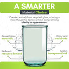 COURONNE CO. Clear Recycled Drinking Glass Tumbler, Perfect for Cocktails, Refreshments & Everyday Use, Restaurant Grade, Crafted without lead-based materials (13.5 Oz, Classico), Pack of 6