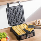 UVFAST Waffles Maker Waffle Iron, 4 Belgian Square Waffle Maker, Belgian Waffle Maker Thick with Non-stick Plate, Breakfast Waffle Machine Make Waffle in Minutes, 3 Browning Level, 1200W