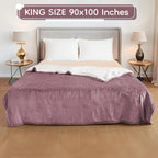 Electric Heated Blanket King Size - 90"x100", Soft Flannel Heating Blanket, 10 Heating Levels, 1-12 H Auto Shut Off, Breathable Warm and Washable for Bed, Purple