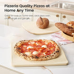 Pizza Stone, 12"x11" Rectangular Pizza Stones for Oven Grill BBQ, Cordierite Baking Stone for Pizza Bread Pie with Unique 2 Handles Design