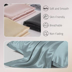 Mulberry Silk Pillowcase for Hair and Skin Prevent Acne Pillow Cases Both Sides Real Silk Pillowcases Organic Silk Pillowcase with Hidden Zipper, Haze Blue, King (20"×36")
