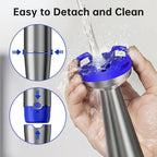 Immersion Blender Handheld Corded Hand Blenders Set 1100W, Trigger Variable Speed 5 in 1 Stick Emulsifier with Chopper, Whisk and Frother for Soup, Baby Food and Smoothies, Royal Blue