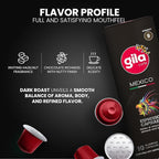 GILA Café Mexico Aluminum Coffee Capsules – Dark Roast Espresso Pods Compatible with Nespresso Original Machines – 100% Mexican Arabica Coffee, Chocolate & Nut Flavor Notes, 60 Count