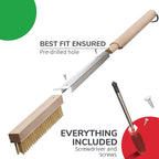 Senwosa 22” Pizza Oven Brush with Stone Scraper - Heat Resistant Stainless Steel Bristles, Extra Long Handle - Universal Fit for Most Pizza Ovens
