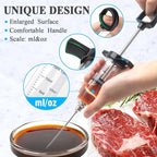 Tri-Sworker Plastic Meat Injector Kit for Smoker with 3 Flavor Food Syringe Needles, Ideal for Injecting Marinade into Turkey, Meat, Brisket; 1-OZ; Including Paper User Manual, Recipe E-Book (PDF)