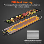 Costzon 39.5" Electric Griddle, 1400W Nonstick Extra Large Griddle, Long Table Top Grill w/4-Level Temp & Drip Tray, Indoor Outdoor Cooking Plates Teppanyaki Grill for Pancake, BBQ, Camping Gatherings