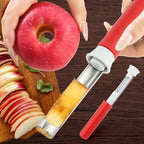 2-In-1 Corer Remover and Apples Peeler, Durable Stainless Steel Fruit Corer Tool for Bell Peppers, Apples, Pears(COLOR:Red)