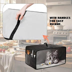 Kitten Daisy Print Toaster Oven Stain-resistant Cover for Kitchen Counter Decor, Heavy Duty Heat-resistant Microwave Oven Cover, Washable (Medium-16.1 * 19.71 * 10 inches)