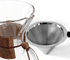 AGOGO Pour Over Coffee Maker Glass - Barista Kit with 304 Stainless Filter for Home, Office, Camping, Cafes - Easy Clean Coffee Dripper Set (Soft Towel&Brush) (40oz Classic w/SS Filter)