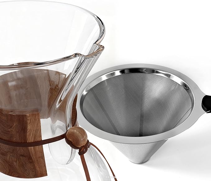 AGOGO Pour Over Coffee Maker Glass - Barista Kit with 304 Stainless Filter for Home, Office, Camping, Cafes - Easy Clean Coffee Dripper Set (Soft Towel&Brush) (40oz Classic w/SS Filter)