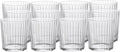 Bormioli Rocco Exclusiva Negroni Glasses, Set of 12-12 Oz. Ribbed Cocktail Tumblers Made in Italy with Star Crystal Glass & XLT Treatment - Stylish Everyday Drinkware, Dishwasher Safe