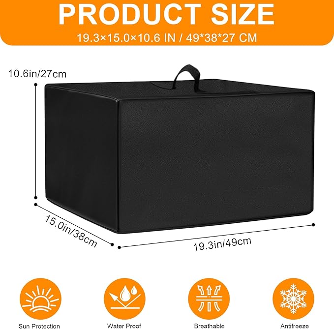 Heavy Duty Air Fryer Oven Dust Cover for Emeril Lagasse Everyday 360 Deluxe/XL,14.97"Dx19.31"Wx10.64"H, 600D Heat-Resistant Nylon w/Aluminum Foil, Waterproof Dustproof Toaster Oven Protector