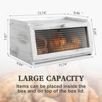 LOHASOK Bread Box for Kitchen Countertop Large Farmhouse Bread Container Bread Storage with Window Wooden Bread Holder