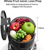 SIFENE Cold Press Juicer Machine, 4.3 Inch Wide Mouth Masticating Juicer For Whole Fruits And Vegetables, Slow Juice Extractor With High Torque Motor, Easy To Clean Brush Included, Gray