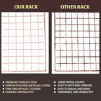 Briout Cooling Rack for Baking, 2-Pack 16x10 Inches Baking Rack, Thick Wire Cookie Rack for Cooking, Roasting, Grilling, Drying, Oven Safe, Fits Half Sheet Pan, Rose Gold