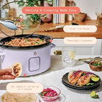 Beautiful 4-Quart Programmable Slow Cooker with Touch-Activated Display, Digital Timer, Keep-Warm Function & Removable Non-Stick Pot